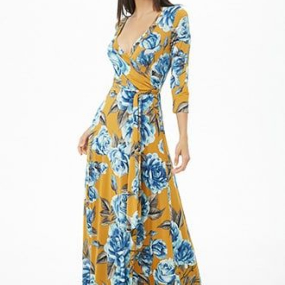 Yellow Floral Maxi Dress